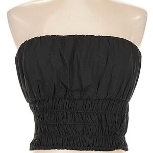 Lulu's Black Strapless Crop Top